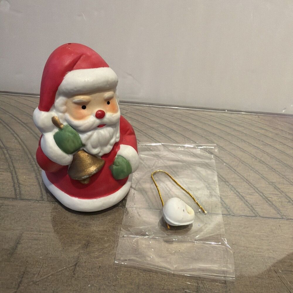 Giftco 1985 Bell Ringers Fine Bisque Porcelain Santa Ornament Vintage